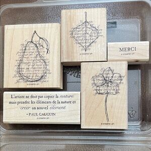 Stampin' Up! Wooden Stamps - Nature and French Quotes
